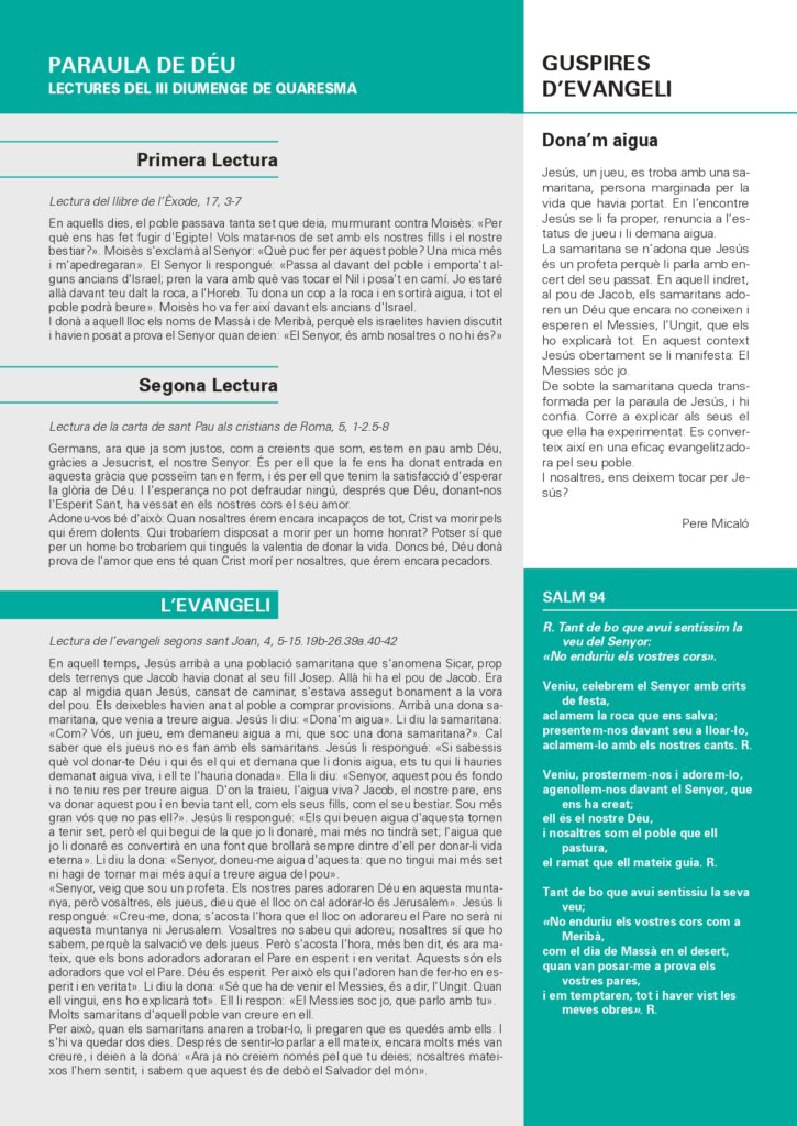 Full Parroquial 8 de març 2026