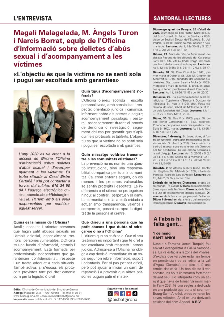 Full Parroquial 26 d’abril 2026